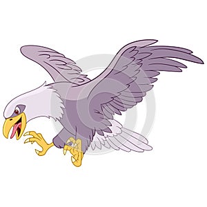 Cartoon flying predatory eagle bird photo