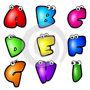 Cartoon Font Type_Letter A to I