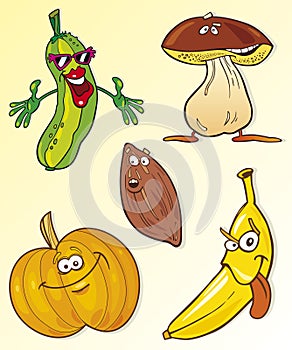 Cartoon food objects