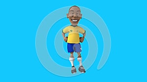 cartoon football player with thumbs up and down (with alpha channel included