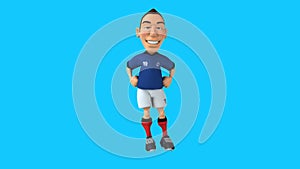 cartoon football player with thumbs up and down (with alpha channel included