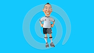 cartoon football player with thumbs up and down (with alpha channel included