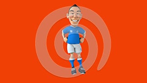 cartoon football player with thumbs up and down (with alpha channel included