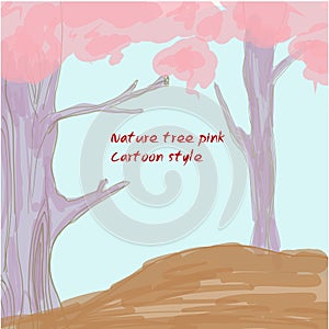 Cartoon forest pink