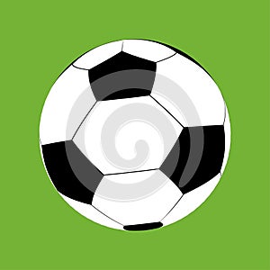 Cartoon fotball soccer ball on green background photo