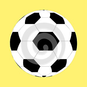 Cartoon fotball soccer ball on yellow background photo