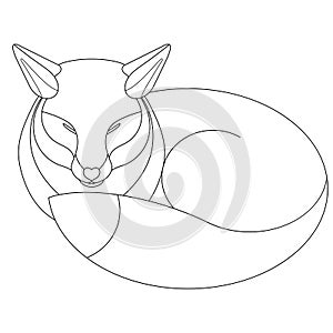 Cartoon fox coloring page