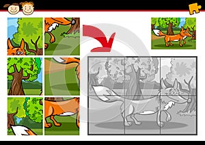 Cartoon fox jigsaw puzzle game