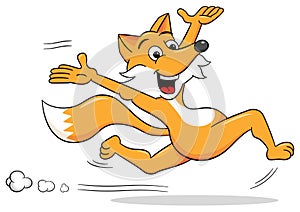 Cartoon fox who is running