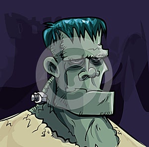 Cartoon Frankenstein monster head