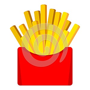 Cartoon french fries. Fast food french fries icon. Fastfood illustration.