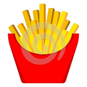 Cartoon french fries. Fast food french fries icon. Fastfood illustration.