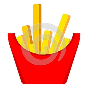 Cartoon french fries. Fast food french fries icon. Fastfood illustration.