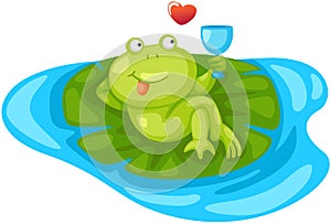 Cartoon frog chilling