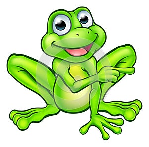 Cartoon Frog Pointing