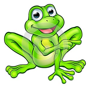 Cartoon Frog Pointing photo