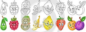 Cartoon Fruits set