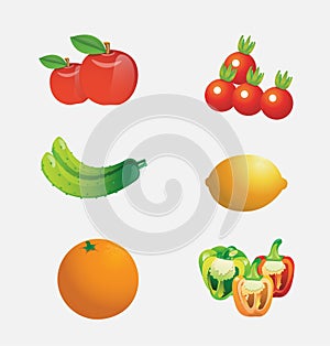 Cartoon fruits vector