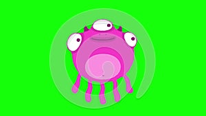 Cartoon funny animation character on isolated background. Jelly fish cute monster.