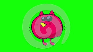 Cartoon funny animation gif character on isolated background. Purple Monster.