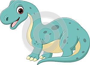 Cartoon funny baby brontosaurus dinosaur