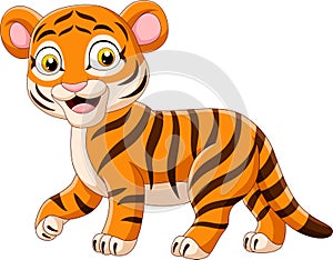 Cartoon funny baby tiger