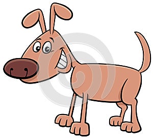 Cartoon funny brown dog comic animal character