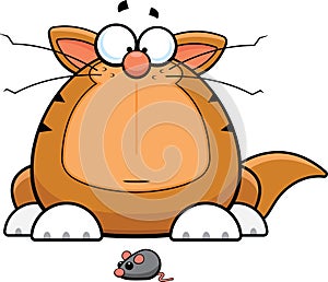 Cartoon Funny Cat With Toy Mouse