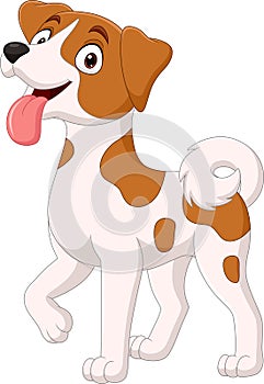 Cartoon funny dog showing tongue