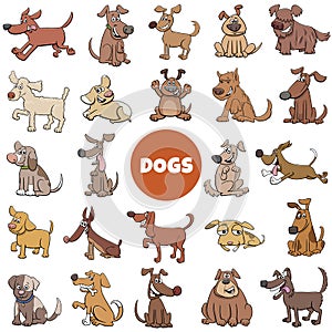 Cartoon funny dogs characters large set