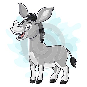 Cartoon funny donkey isolated on white background