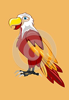 Cartoon funny eagle vector illustration