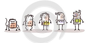 Cartoon funny Female Characters and Human Evolution