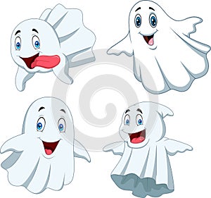 Cartoon funny ghost collection set