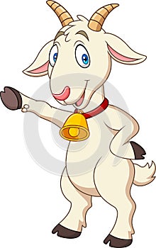 Cartoon funny goat presenting