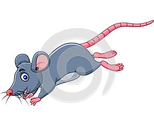 Cartoon funny mouse jumping