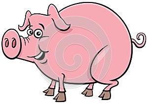 Cartoon funny pig farm animal character