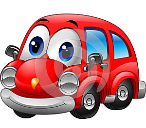 Cartoon funny red car