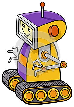 Cartoon funny robot or droid fantasy character