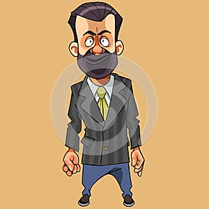 Cartoon funny solid man in a suit with tie