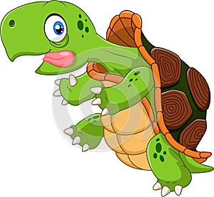 Cartoon funny turtle running