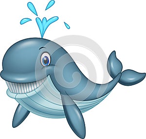 Cartoon funny whale