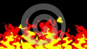 Cartoon FX Elements with fire and glow effect. Seamless loop flame animation.