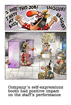 Cartoon gag about office life