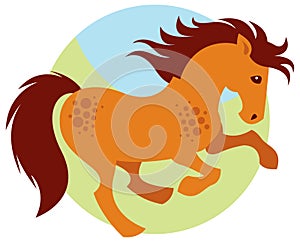 Cartoon galloping horse