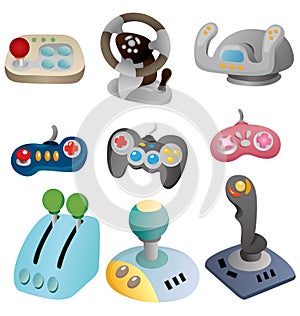 Cartoon game joystick icon set photo