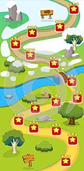 Cartoon Game Level Map Template photo