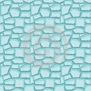 Cartoon game texture, ice surface seamless pattern. Game asset walls and environment background