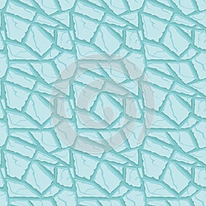 Cartoon game texture, ice surface seamless pattern. Game asset walls and environment background
