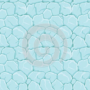 Cartoon game texture, ice surface seamless pattern. Game asset walls and environment background